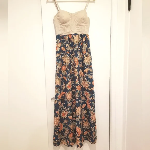 Band Of The Free | Dresses | Linen Built In Bra Floral Dress Band Of The  Free | Poshmark